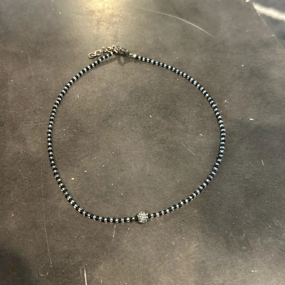 Beaded Stone Choker Necklace